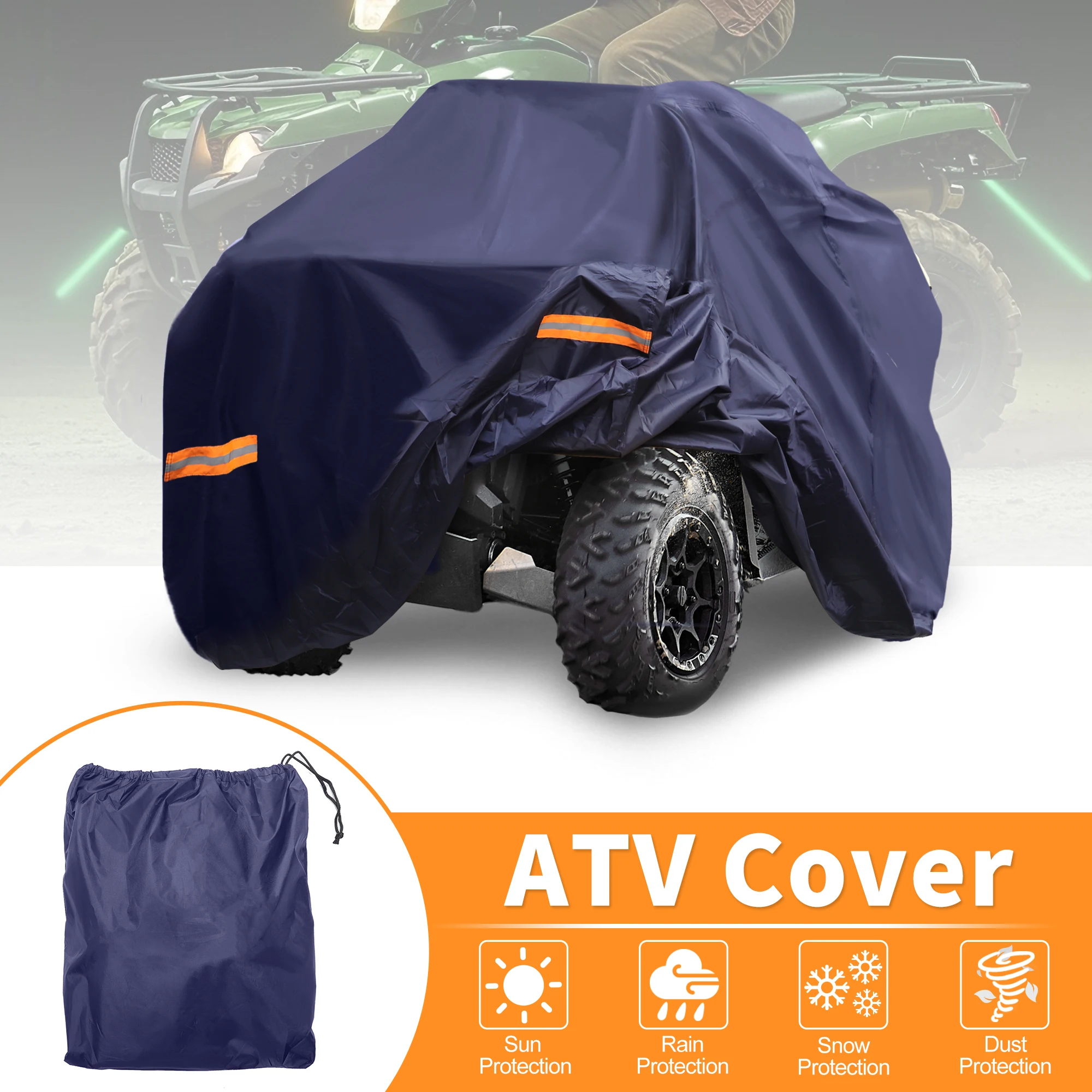 

UXCELL Waterproof ATV Cover 4 Wheelers Quad Cover for Kawasaki Brute Force 750 Blue 220x118x122cm