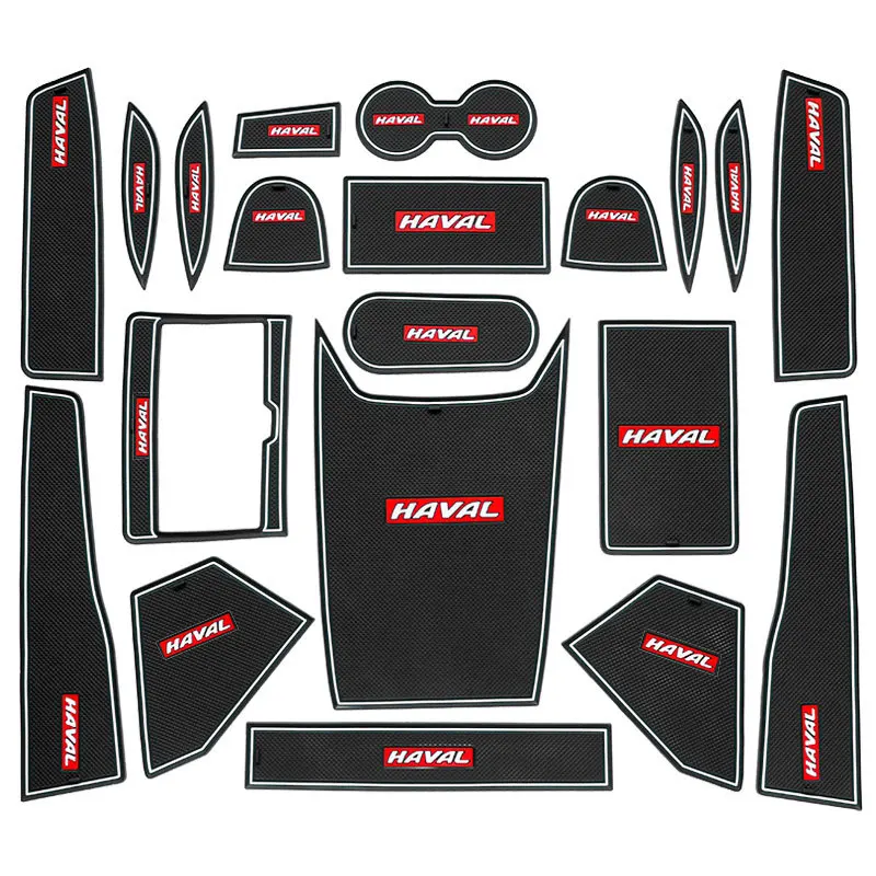 For Haval H6 2021 Car Interior Door Groove Mats Gate Slot Pad Non-slip Cup Mat Accessories Cover