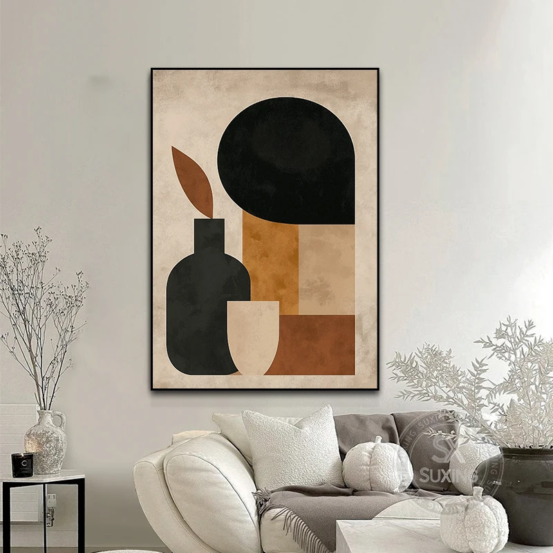 Morandi - colored decorative paintings, featuring artistic, minimalist and abstract color blocks for wall decoration