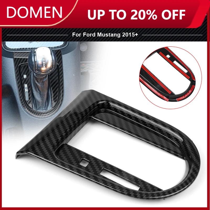 

Car Interior Center Gear Shift Frame Cover Panel Carbon Fiber Style Gear Shift Frame Cover Panel For Ford Mustang 2015-2022