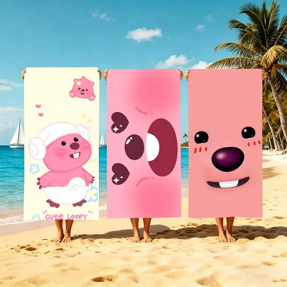 Character Loopy Towel Microfiber Beach Towel Quick Dry Absorbent Soft for Swimming Yoga Resort Travel Camping