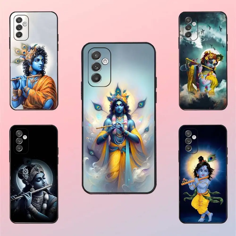 

Indian God Lord Krishna Phone Case For Samsung S 25,24,23,22,30,21,10,9,Ultra,Plus,Lite,FE,4,5 G Black Soft Case
