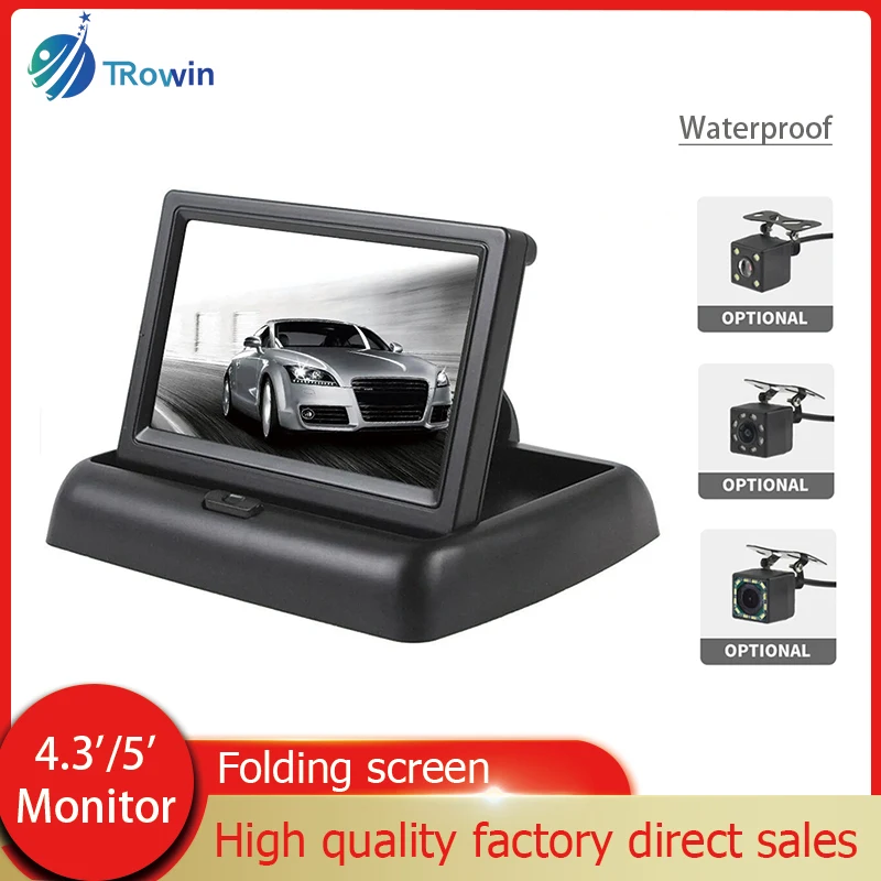 

4.3"/5‘’ TFT LCD Digital Display Screen Foldable Car Reverse Monitor For Rear View Backup Camera Parking Assistance