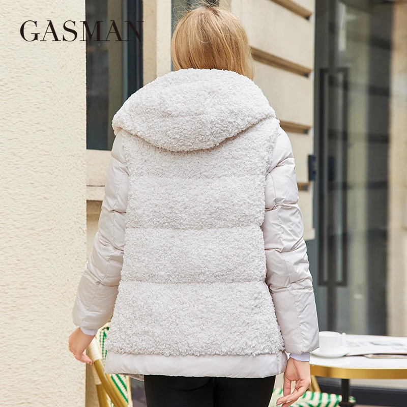 Imagem -05 - Gasam-colete Térmico de Manga Plugável para Mulheres Jaquetas Parkas com Capuz Quente Zíper Clássico Design de Laço Bolso 83369 Inverno