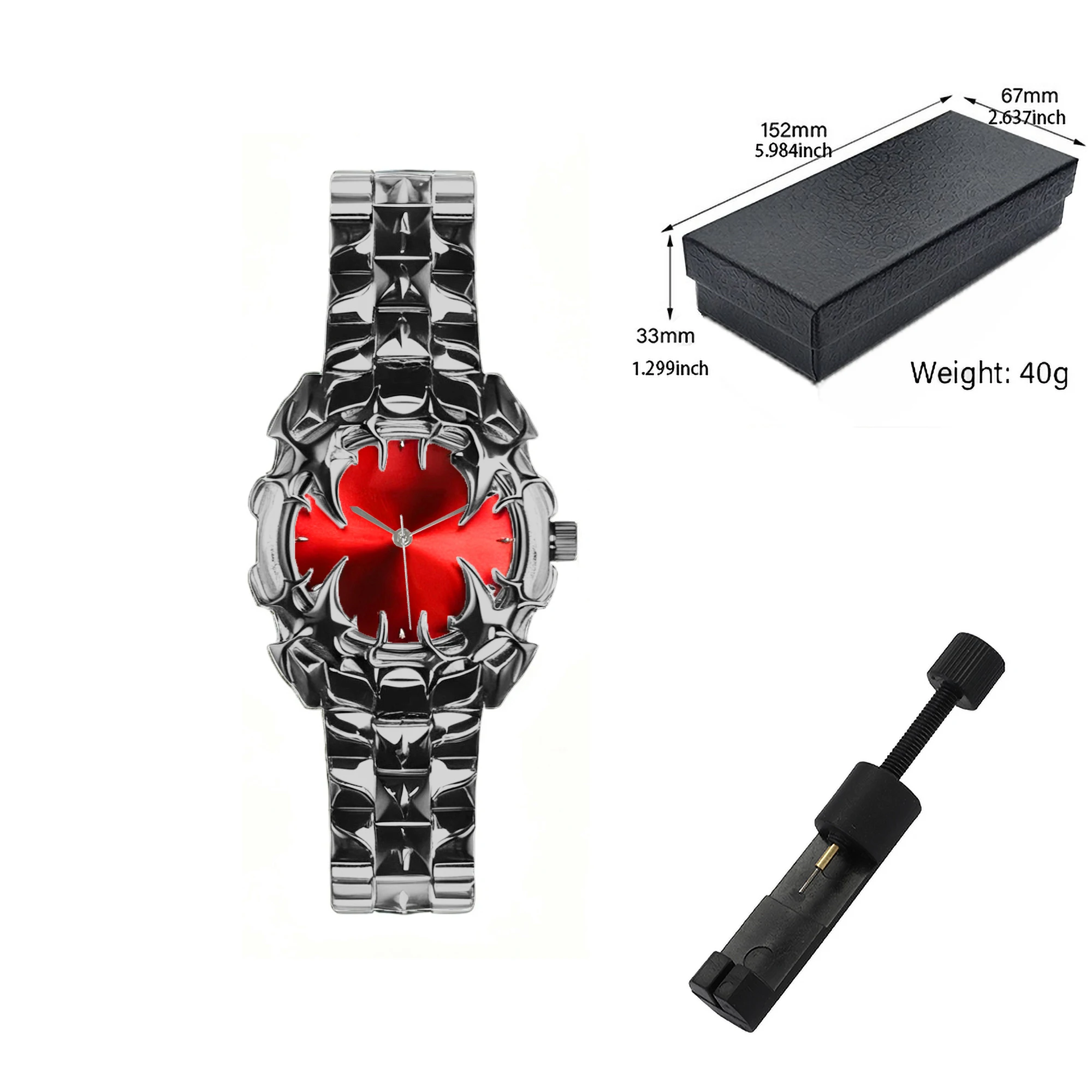 Men's Claw-Shaped Quartz Watch with Interchangeable Dials
