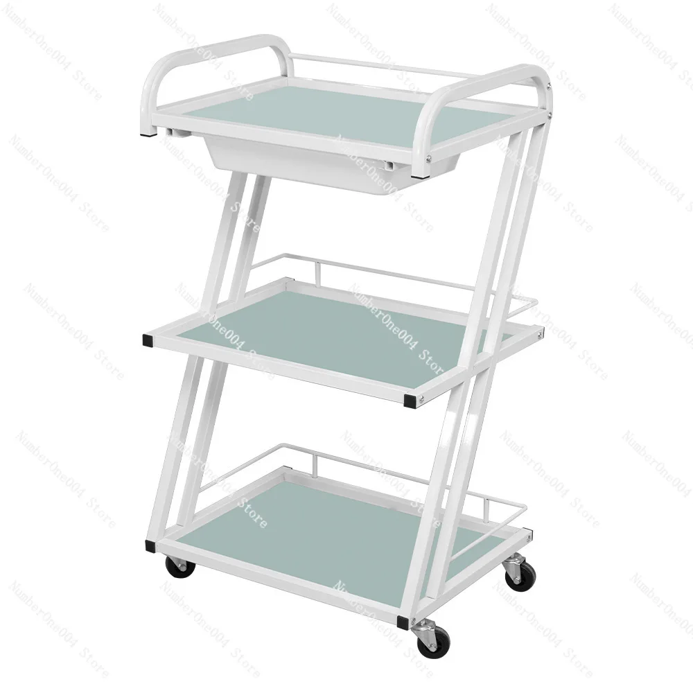 Glass cart, removable multi-layer storage tool cart for barber shop and hair salon