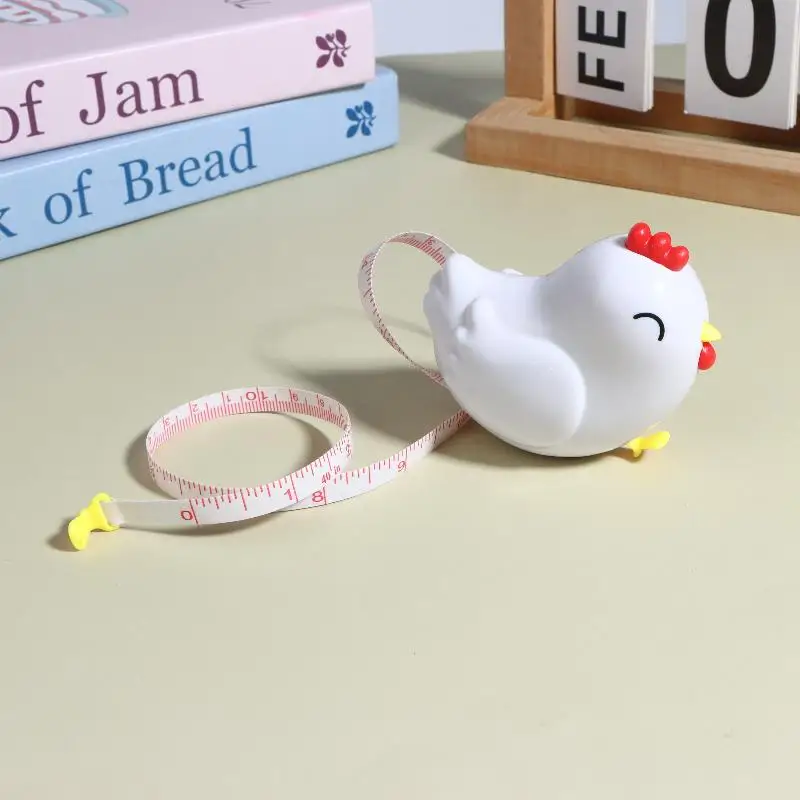 1Pcs Cute Chick Shaped One Key Retract Soft Measuring Tape Portable Mini Ruler For Body Sewing Craft Home Daily Measurement Use