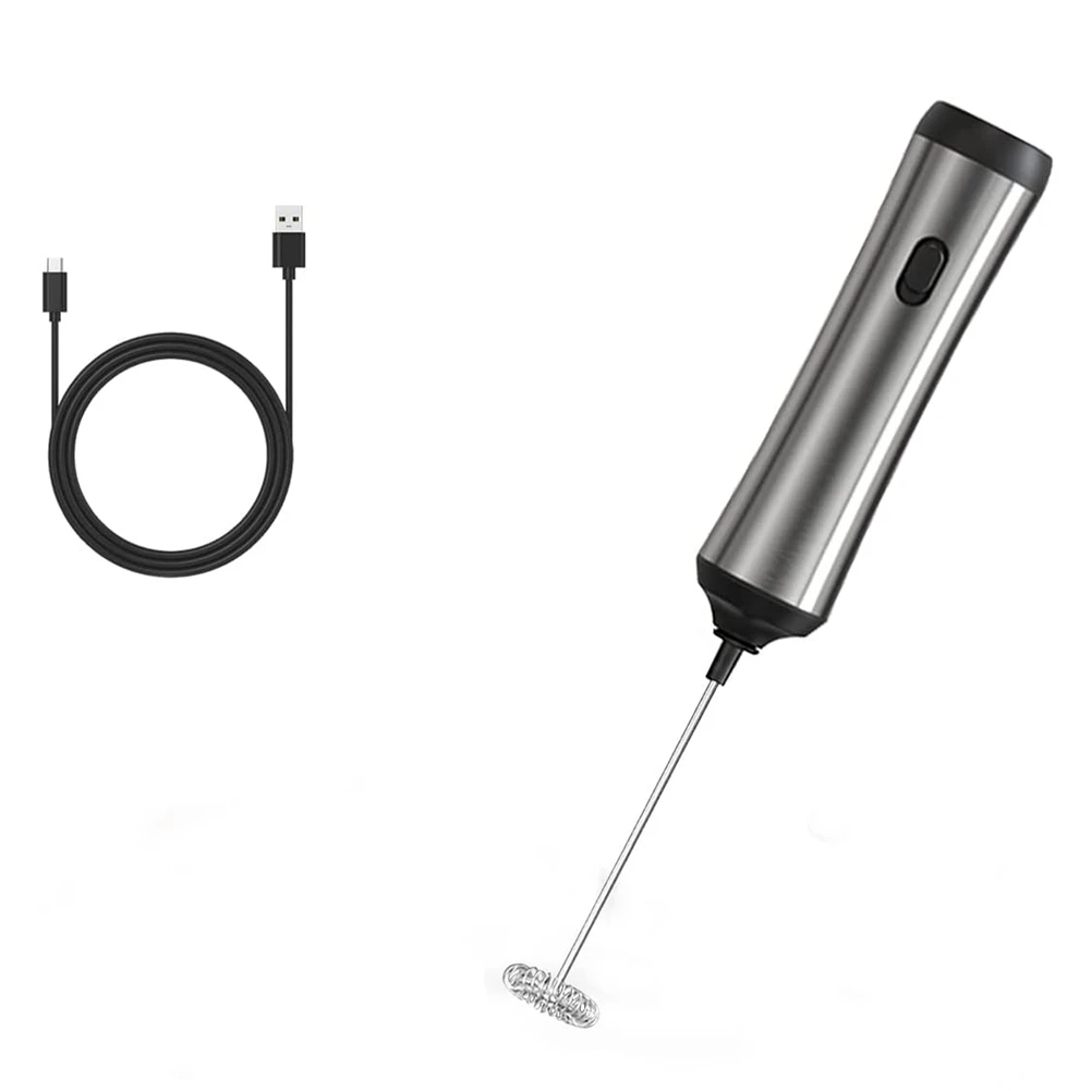 Electric Milk Frother, Electric Milk Frother Wand USB Rechargeable Handy Hand Frother Whisk for Coffee, Latte