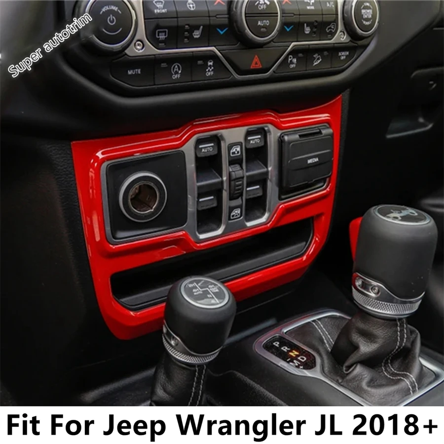 

Car Central Control AC Air Conditioning Window Switch Panel Cover Trim Accessories Interior ABS For Jeep Wrangler JL 2018 - 2022