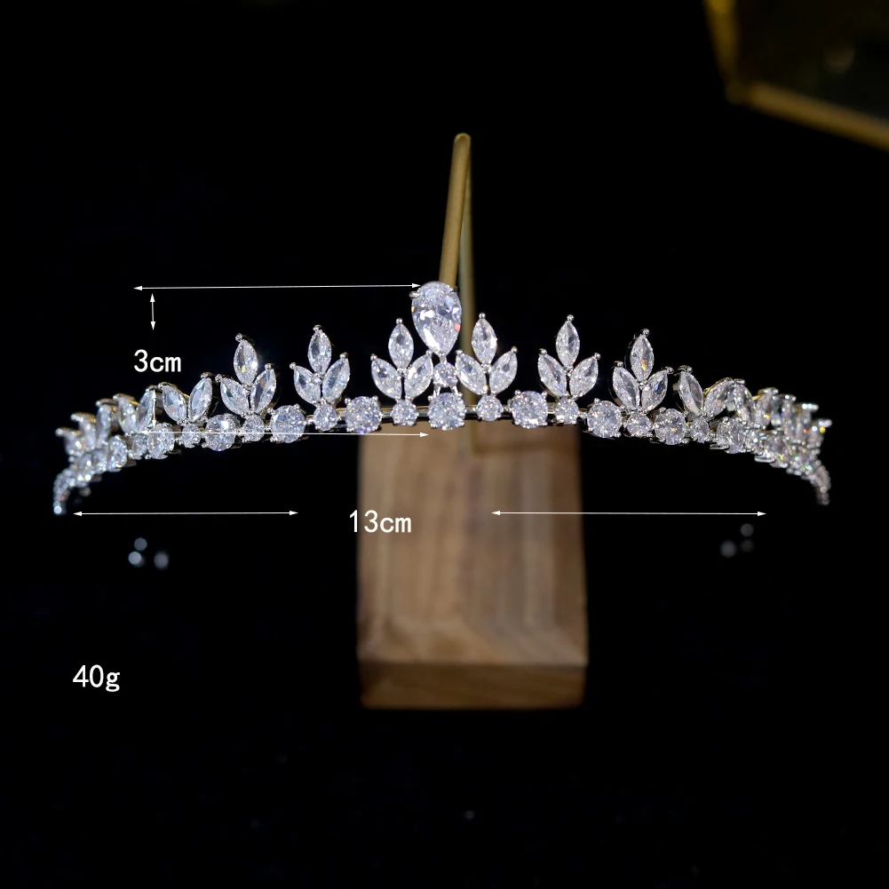 Elegant Tiara and Crown For Women Bridal Accessories Wedding Crowns Diadem Arab Tiaras CZ Princess Pageant Party Headwear  Gift