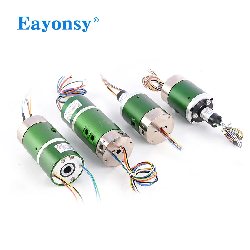 2-channel gas Rotary joint combination through-hole conductive slip ring, hollow 20MM,G1/8