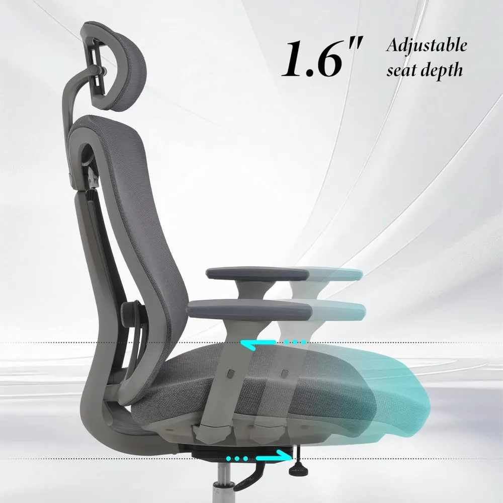 كرسي مكتب مريح من LuxErgo، كرسي مكتب شبكي، كرسي مهام تنفيذي مع دعم قطني، أسطوانة غاز معتمدة من SGS، 300 #6