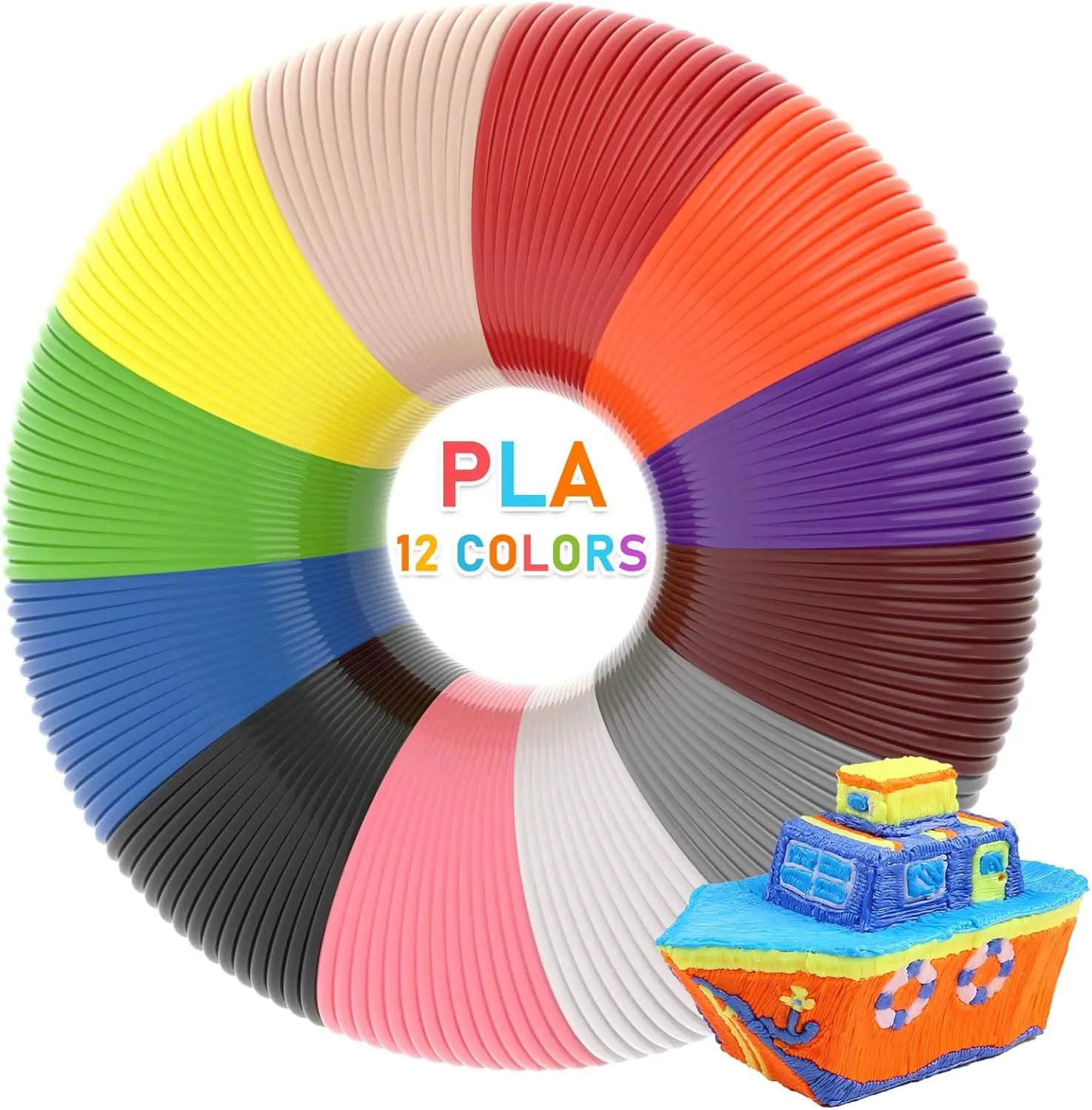 

12 Colors 3D Pen Filament Refills PLA 1.75mm 3D Pen Filament Each Color 3M, 3D Printing Material PLA Filament Total 36M
