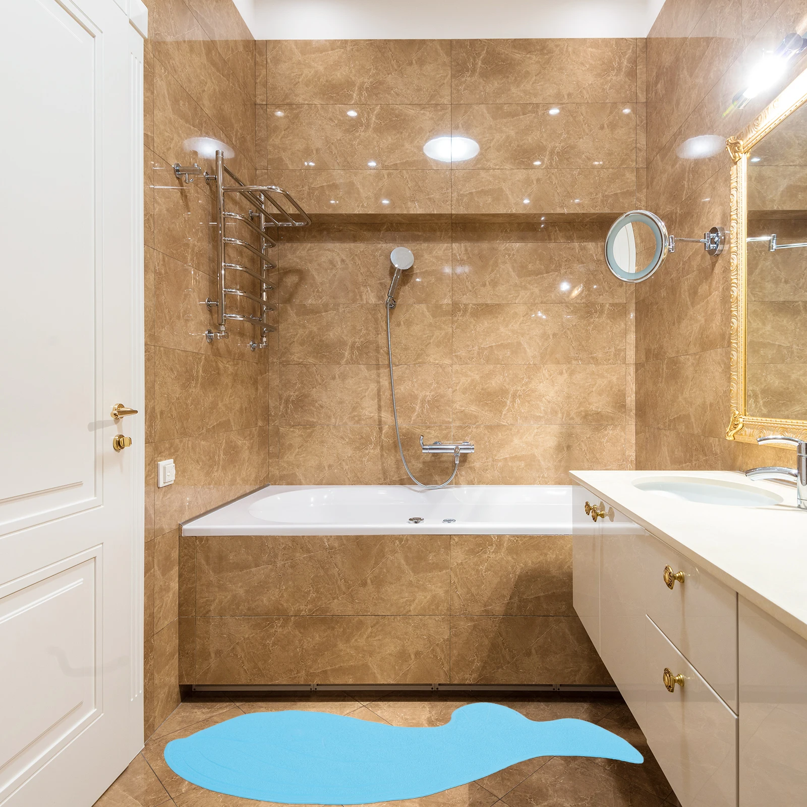 

1Pcs Non-Slip Floor Mat Cartoon Whale Anti-Skid Entrance Bathroom Kitchen Decorative Ground Carpet Soft Thick Home Floor Pad