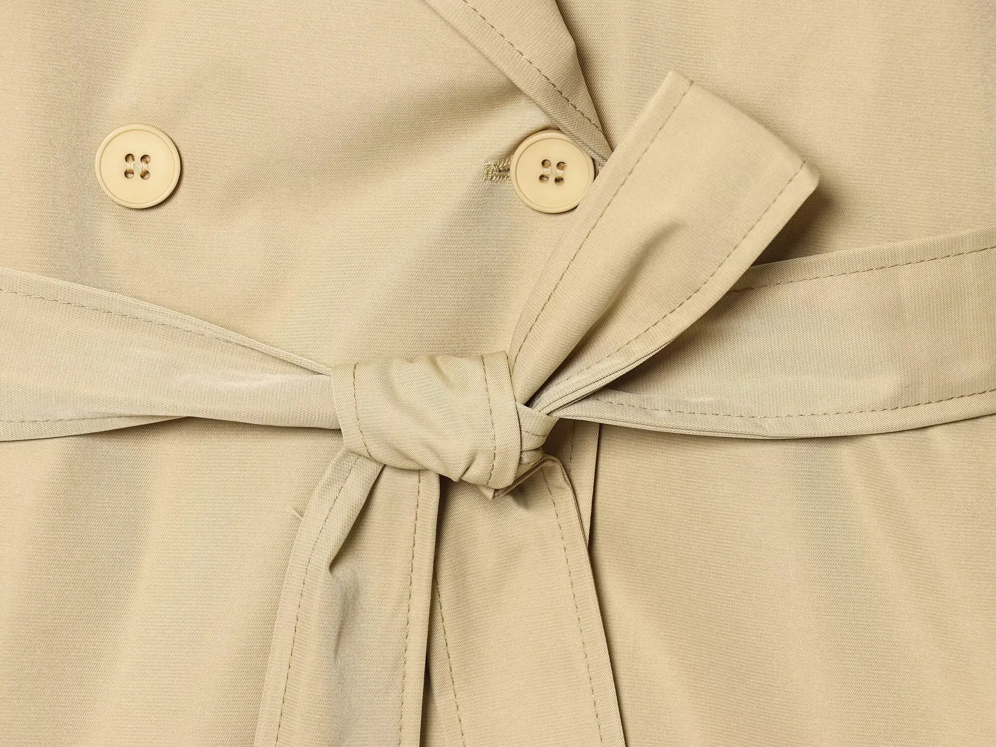 Nlzgmsj 2026 Frühling Französischer Stil Damen Kurzer Trenchcoat Doppelreihig mit Gürtel Reverskragen Langarm Eleganter Windbreaker – Detail 6