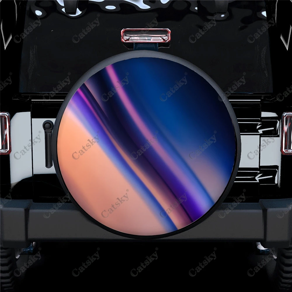 Futuristic Abstract Gradient Polyester Universal Spare Wheel Tire Cover Custom Tire-Covers for Trailer RV SUV Truck Camper