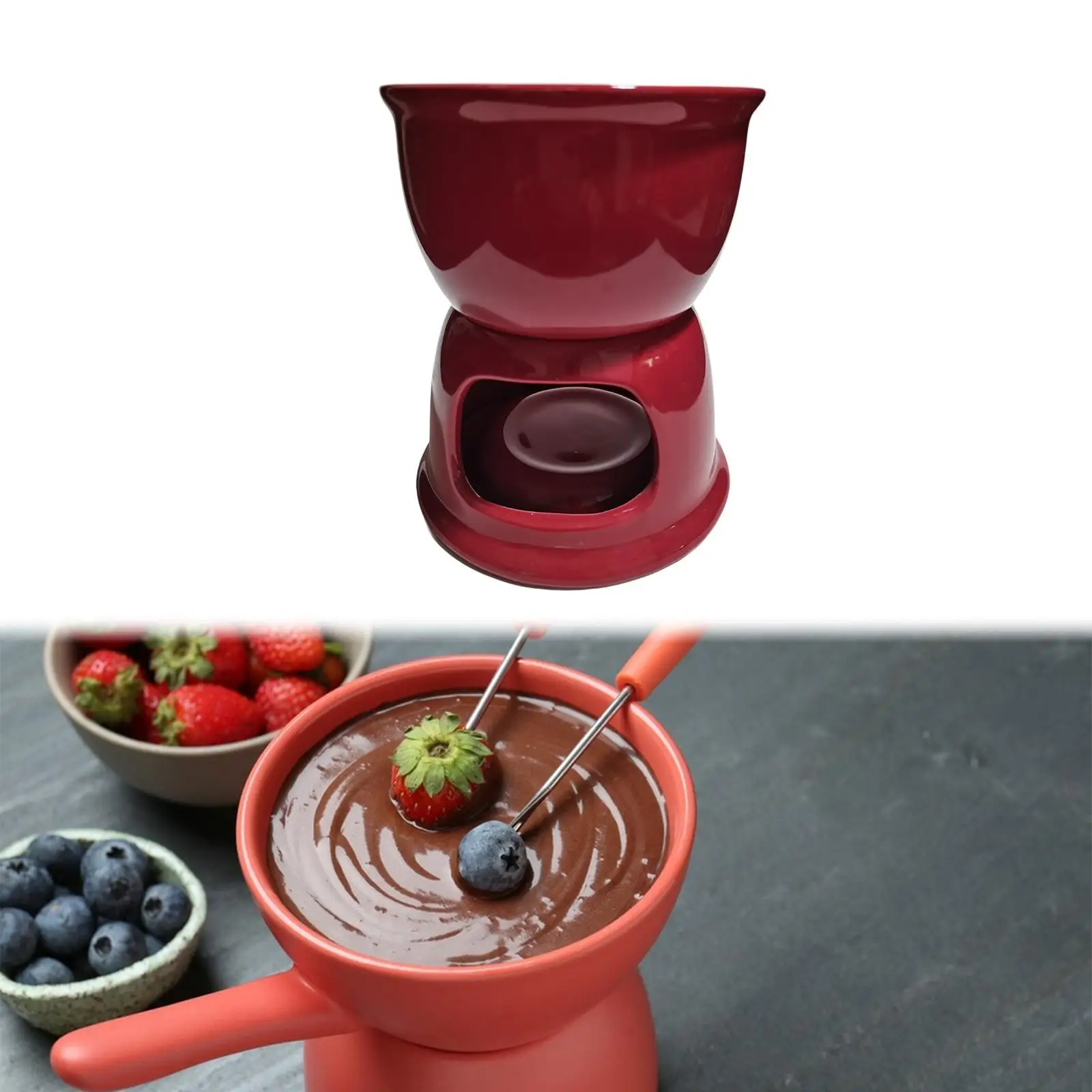 Chocolate Fondue Pot Dining Melt Hot Pot Bowl for Anniversary Dinner Dessert