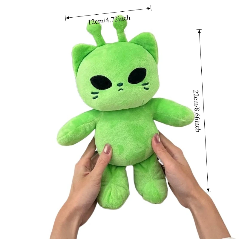 Cute Alien Cat Plush Toy - Green Kitten