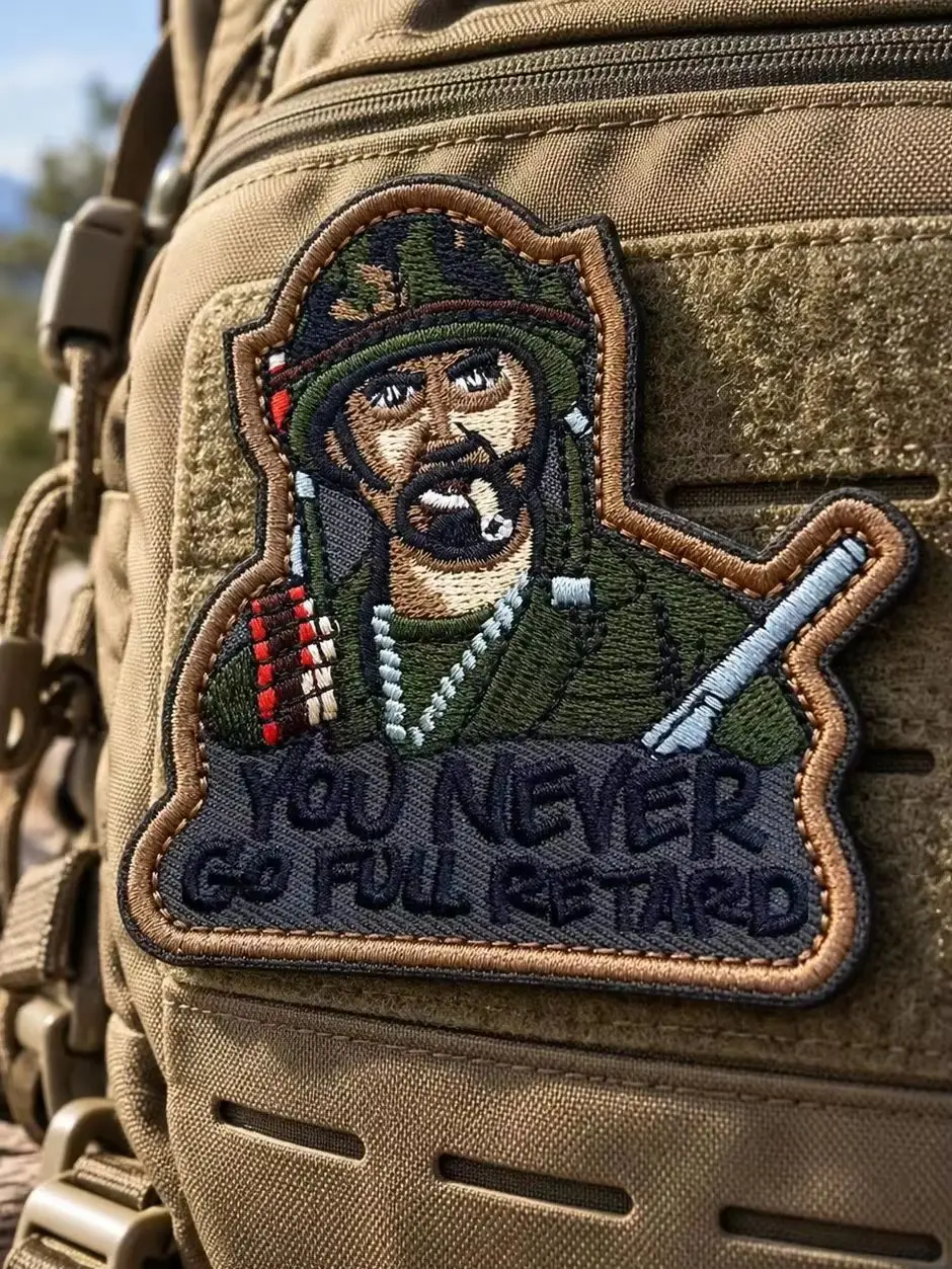 1/2/5 Stück „Never Go Full“-Humor-Aufnäher – mit Hakenverschluss – Detail 1