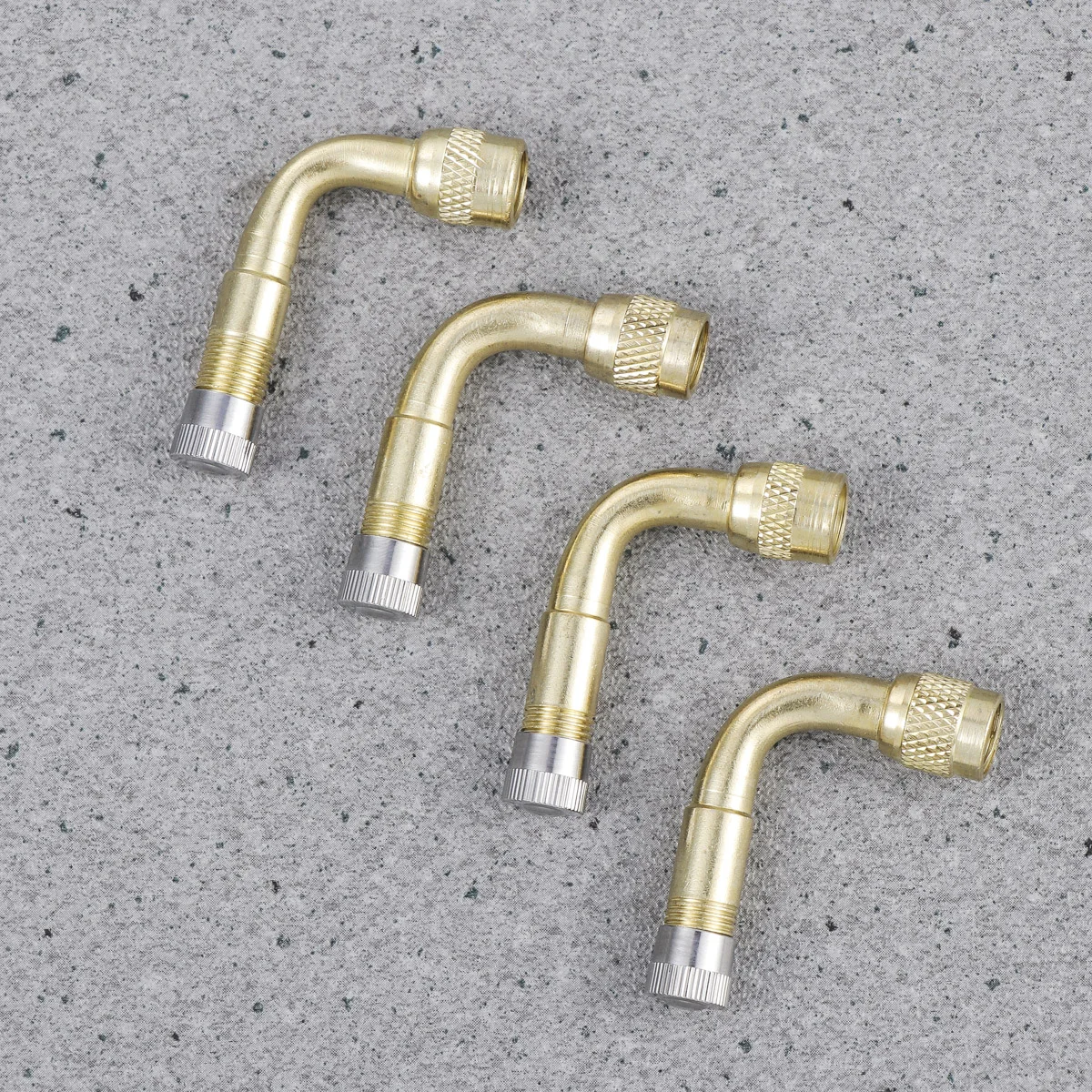 

4Pcs Brass Valve Adapter Universal 90 Degree Bend Tire Extension for Cars Trucks Motorcycles Easy Inflation and Longevity