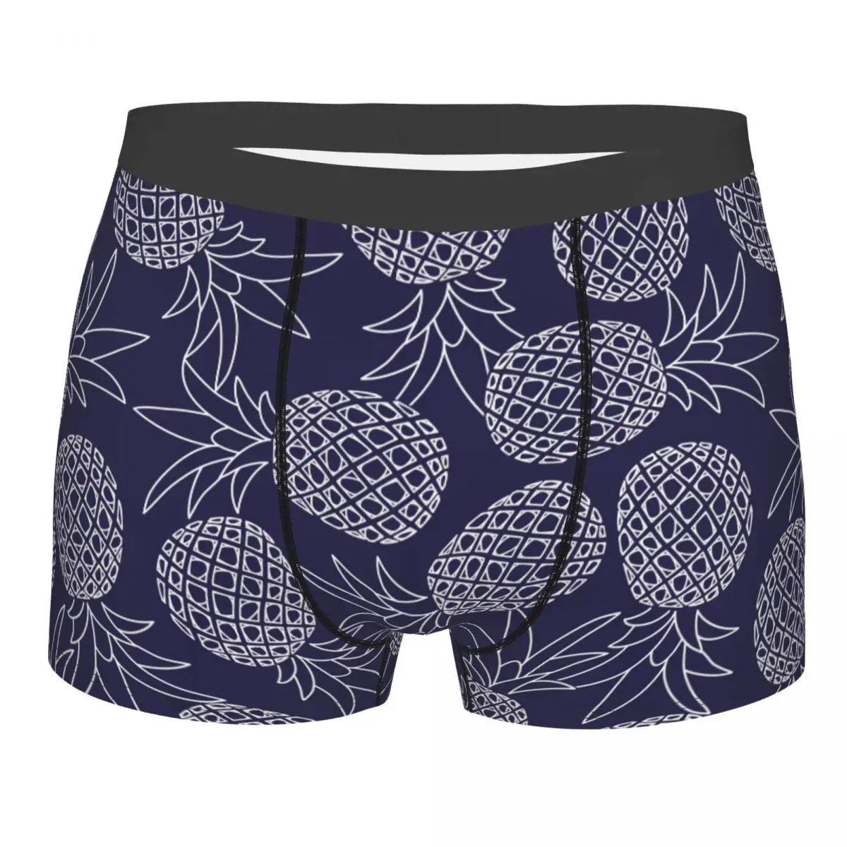 Men Pineapple Pattern Boxer Briefs Shorts Panties Breathable Underwear Modern Navy Homme Funny Underpants