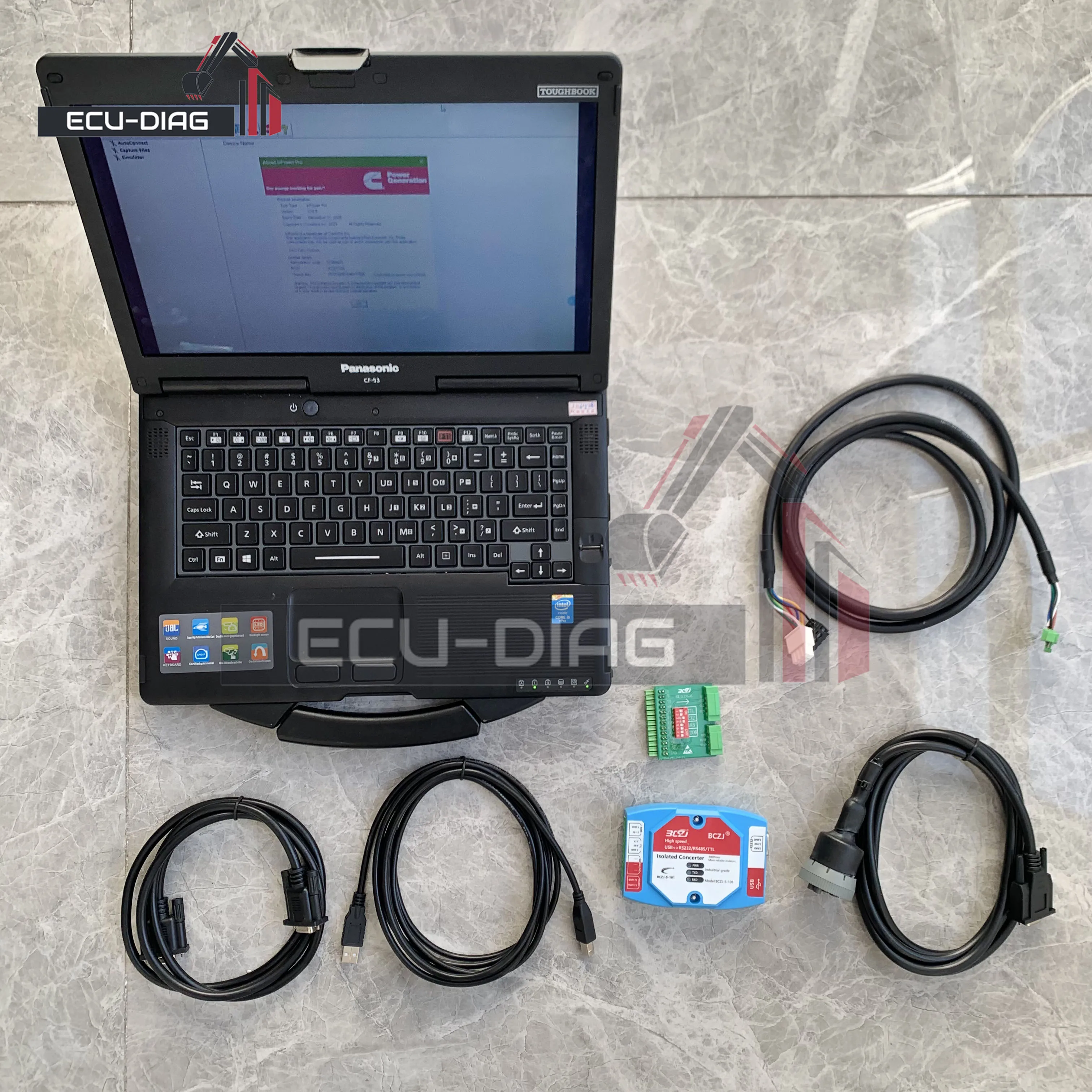 for Cummins comprehensive Hardware Scanner diagnostic tools with Laptop In power pro14.5 Latest version  3163156 and 3163768