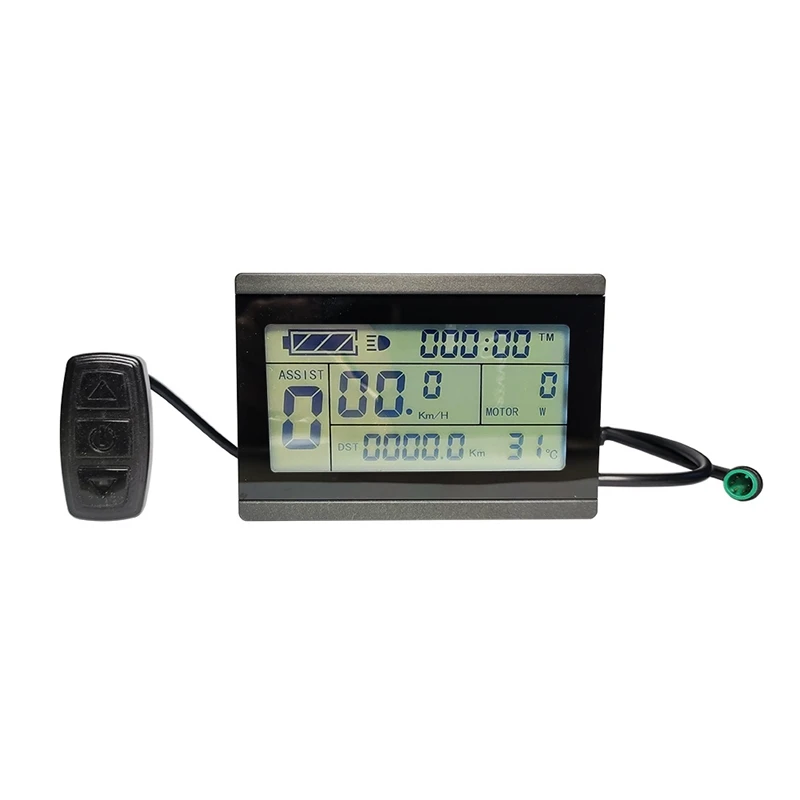 Medidor inteligente de bicicleta elétrica, display LCD, metal preto e plástico, bicicleta elétrica, KT LCD3, 24V, 36V, 48V, 72V, 1 pc