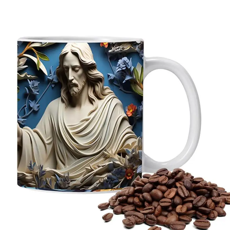 Christmas Coffee Mug 3D Ceramic Coffee Mugs Nativity Scene Water Cup 11oz Elegant Coffee Cup Mug Drink Cup Mugs For Coffee Tea