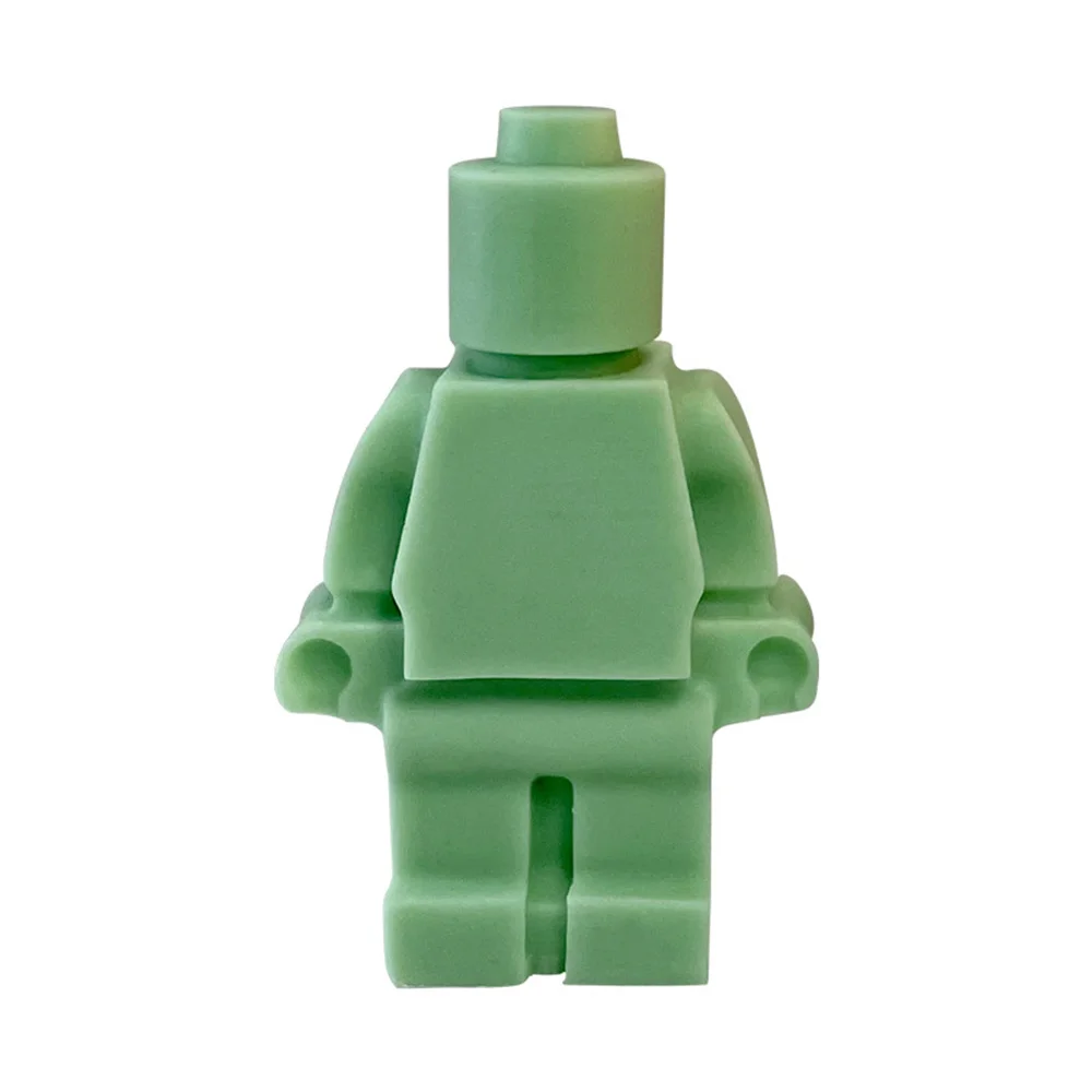 DIY Cute Robots Silicone Candle Mold 3D Building Blocks Chocolate Fondant Ice Molds Christmas Gifts Craft Supplies Home Decor