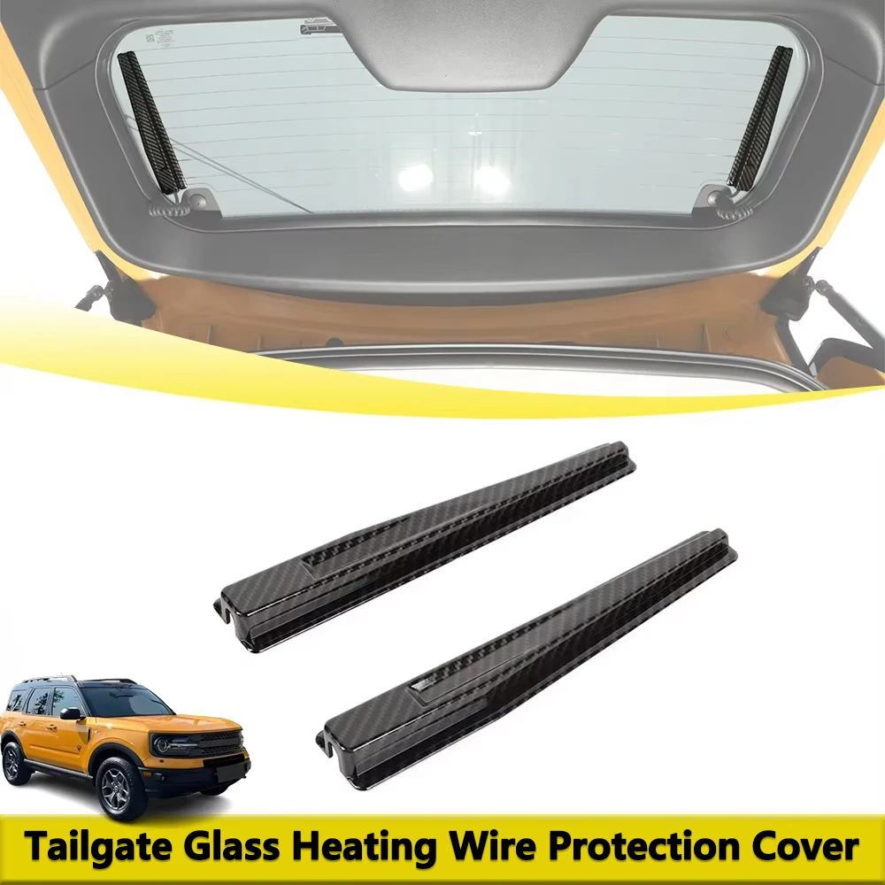 

Rear Windshiled Glass Heating Wire Protection Cover for Ford Bronco Sport 2021-2023 ABS Carbon Fiber Car Interior Accessories
