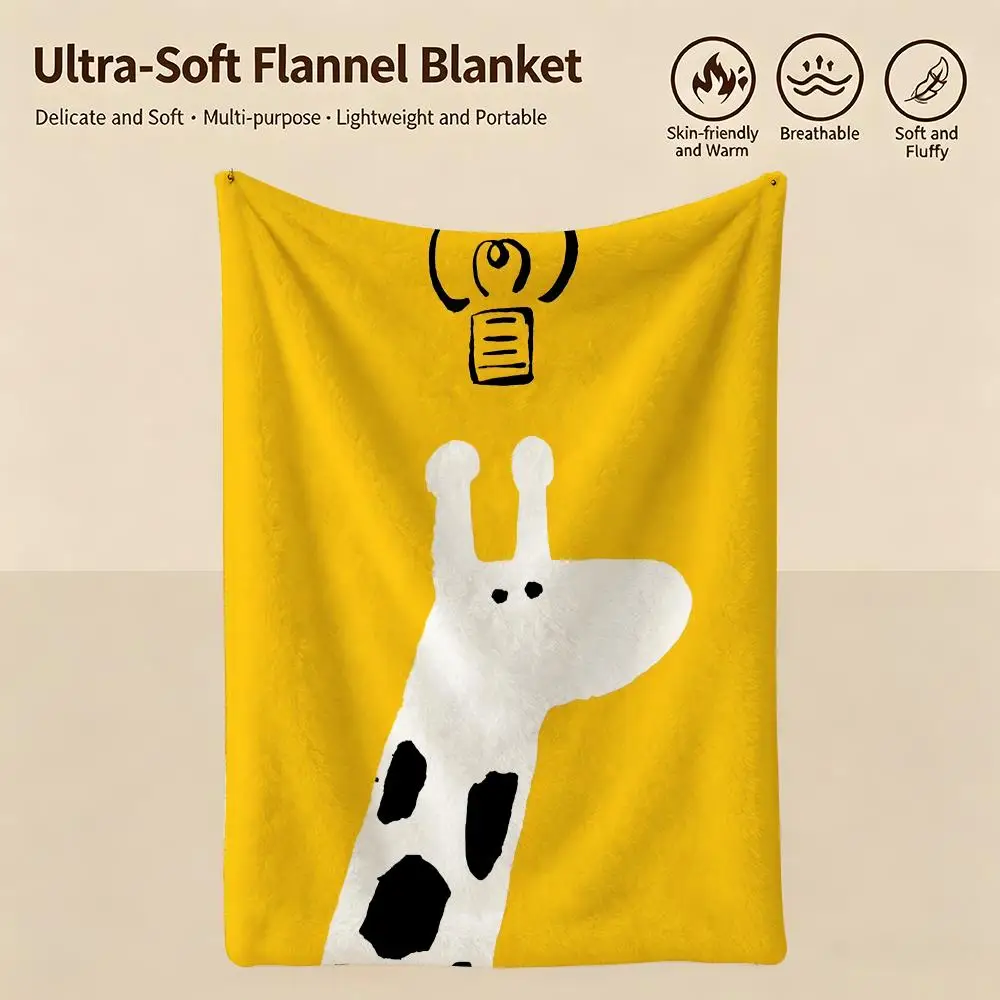 character K-Kikki Torinbo-o Throw Warm Soft Flannel Blanket, Multi-use for Sofa Bed Camping Travel Nap