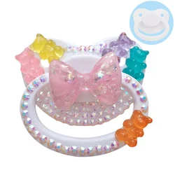 100% Handmake Cute Seven Colors Adult Bow Baby Pacifier Silicone Adult size Pacifier Daddy Girl