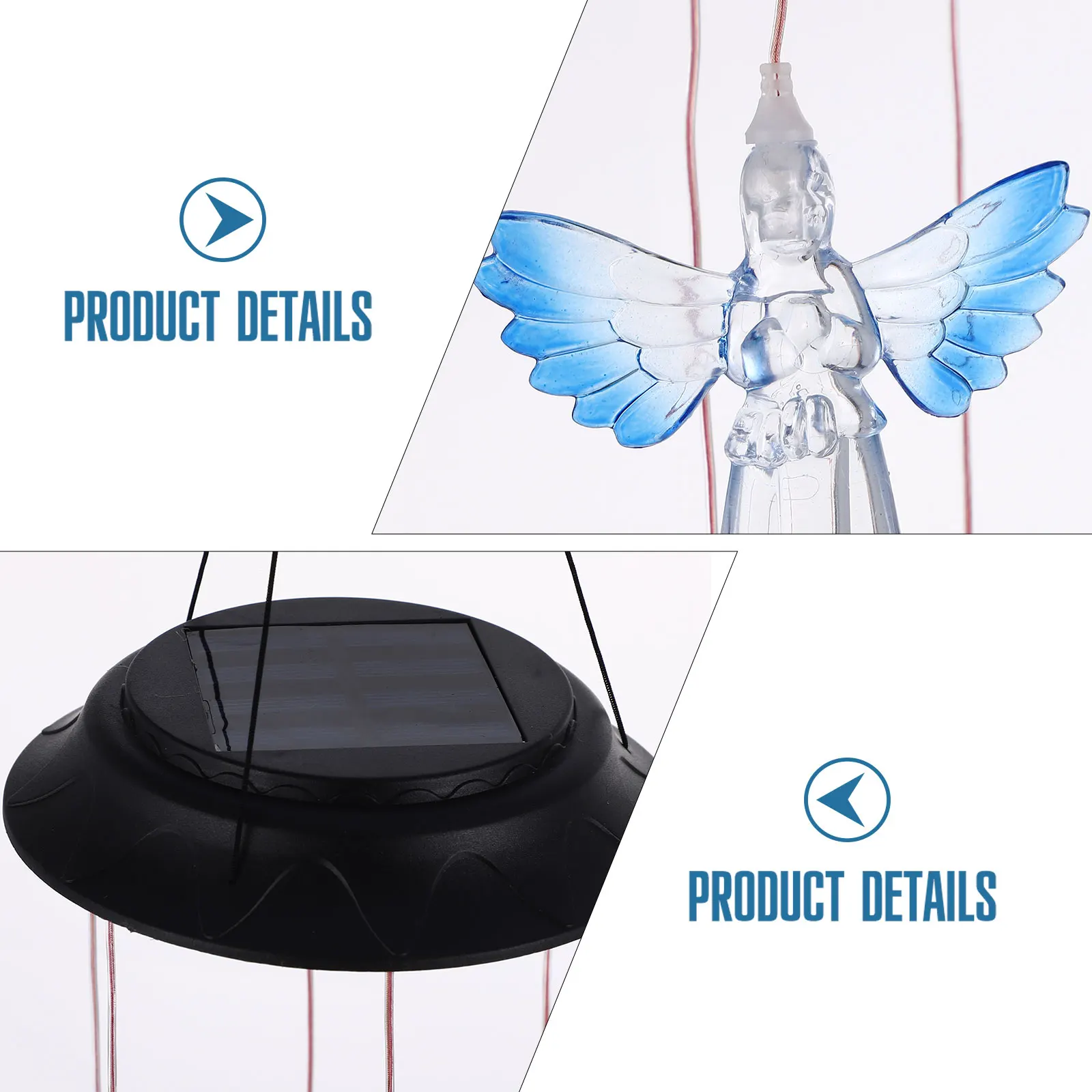

Outdoor Solar Lights Angel Landscape Wind Chime Hanging Lamp Chandelier