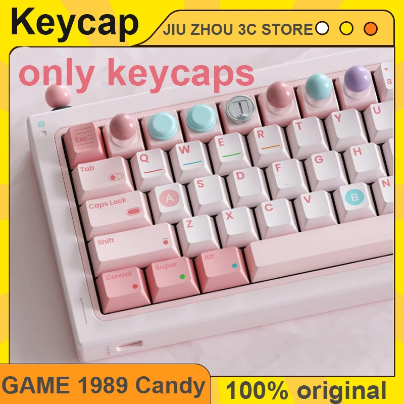 

80 Retros GAME 1989 Candy Pink Keycap Set PBT Симпатичная Ретро Клавиатура Cherry Profile GAMEBOY KeyCap Механическая Клавиатура Пользовательский Подарок