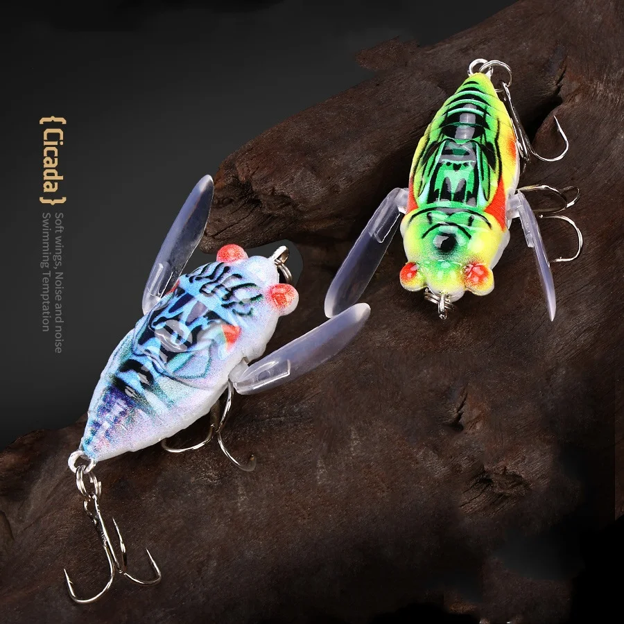 

Fishing Lure Simulation Float Cicada 5cm 6g Topwater Artificial Lures Move Wing Hard Noisy Balls Insect Bait 1 Piece SALE