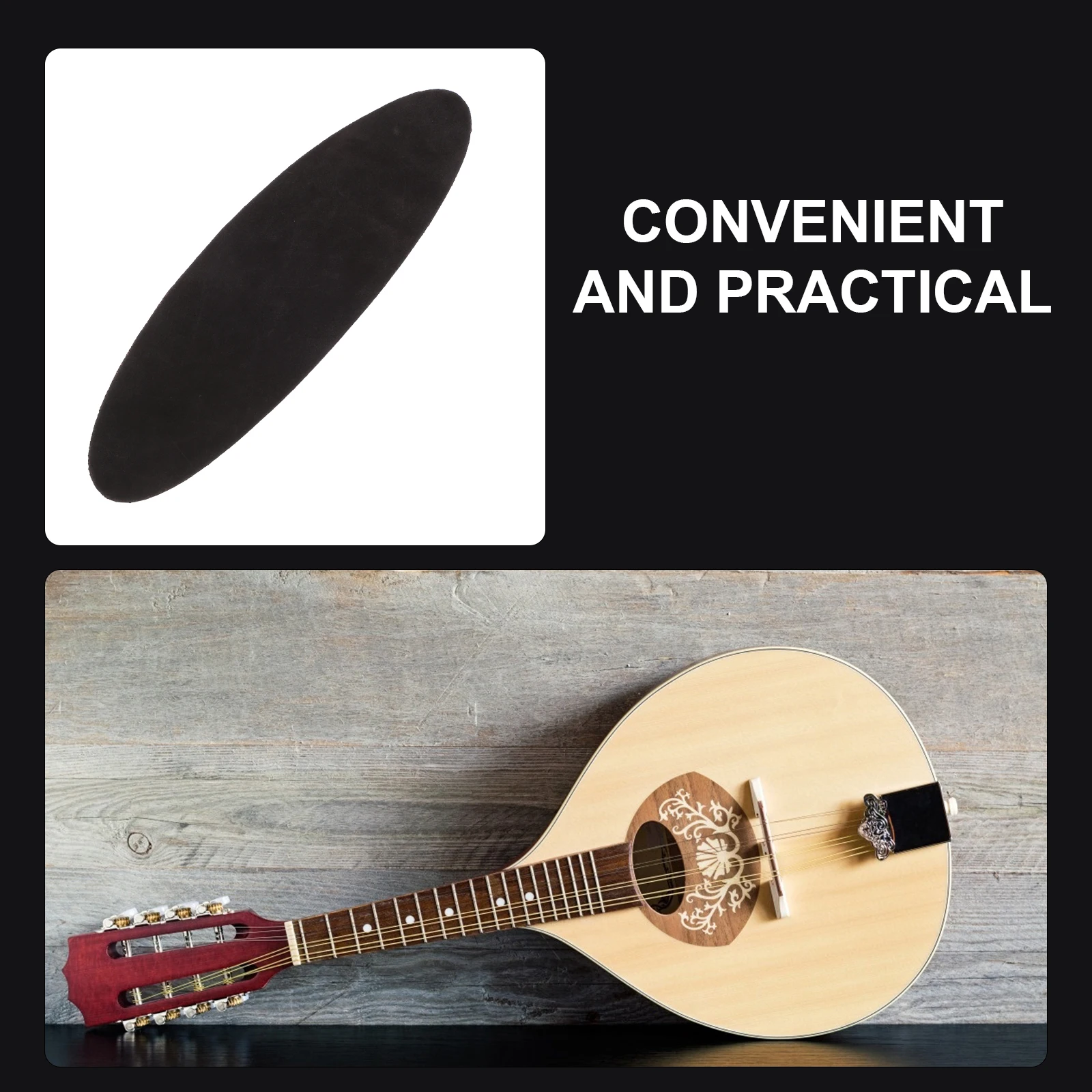 

1pc Cowhide Anti-Slip Mat for Musical Instruments Lute Cushion Non-Slip Pad Support Leg Stabilizer Lightweight Wear-Resistant