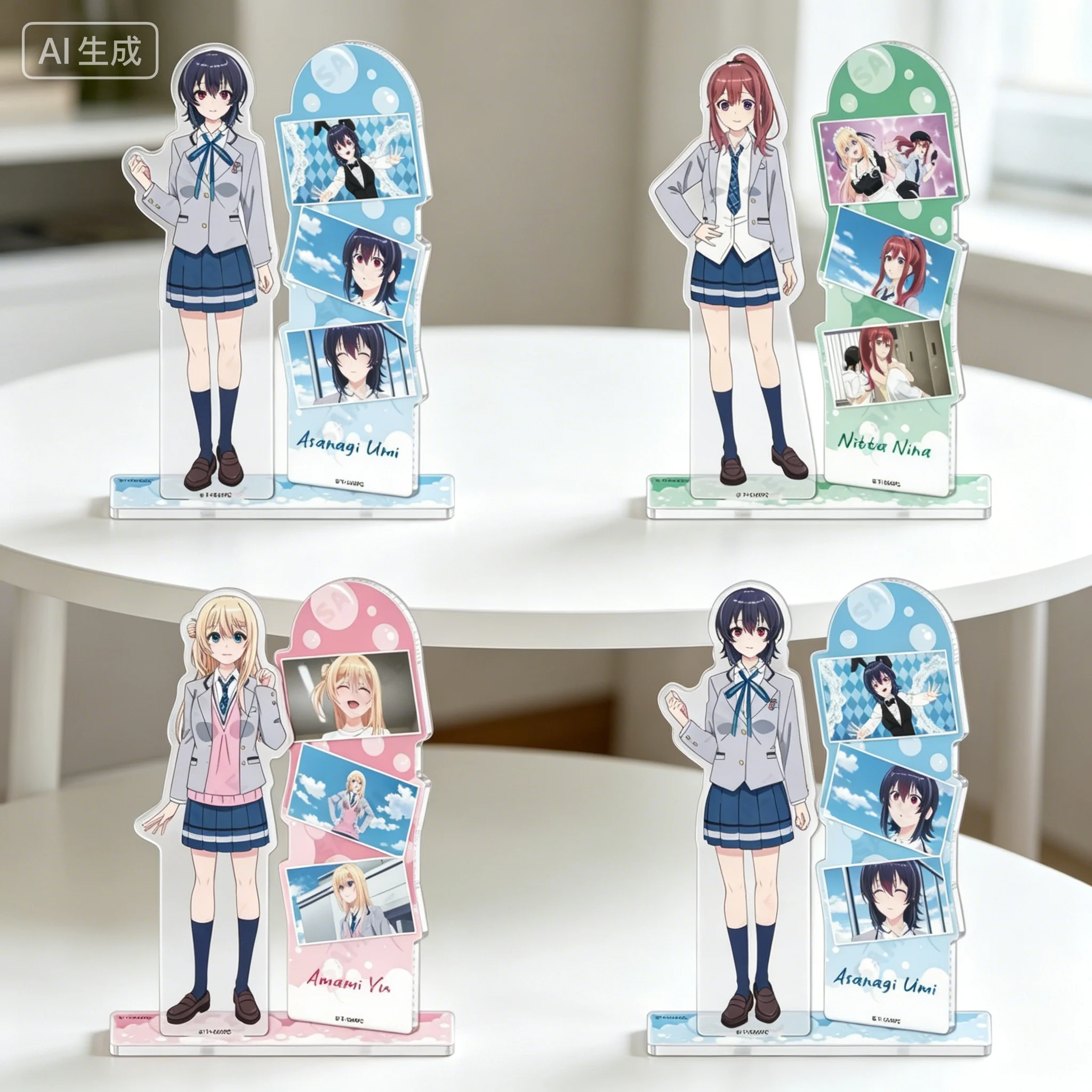 Anime I Made Friends with the Second Prettiest Girl in My Class Umi Asanagi Scene drawing Acrylic Stand Model Plate Keychains
