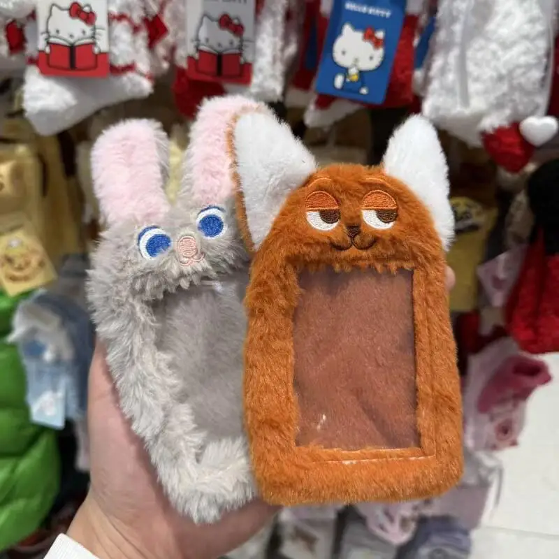 

Disney Judy Nick Plush Card Sleeve Id Card Photo Protection Couple Bus Card Decoration Student Campus Meal Card Pendant Gift