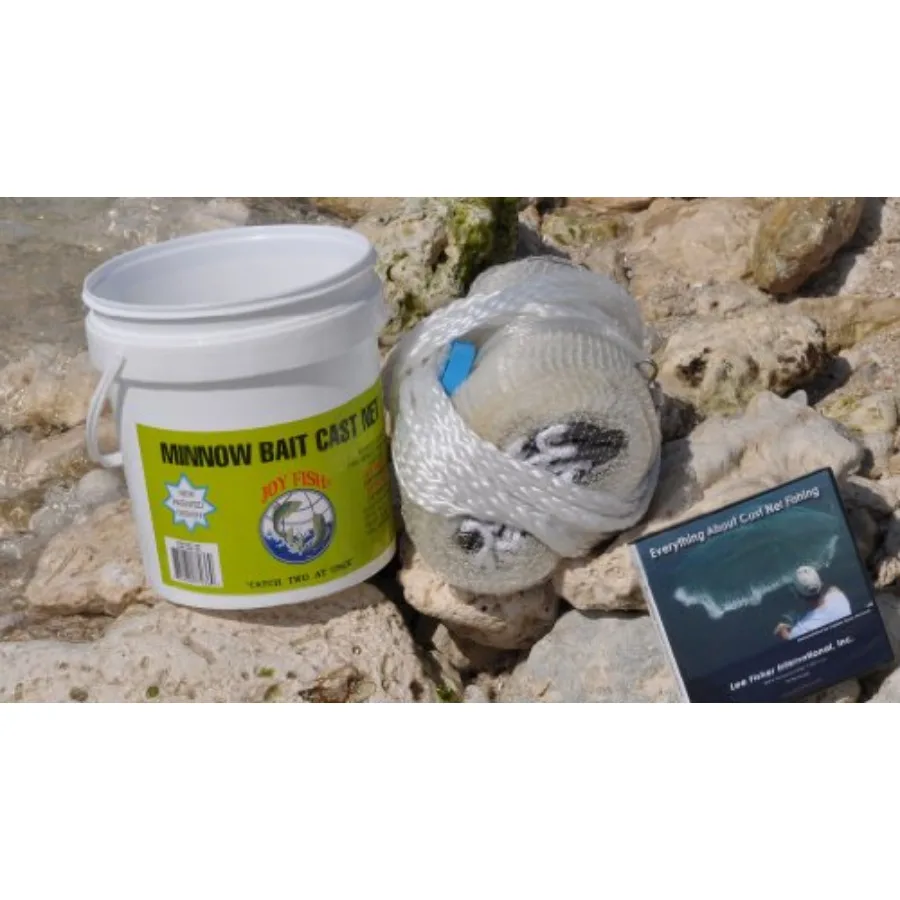 

Литая сеть Lee Fisher Joy Fish Fishing Minnow для эффективного и простого использования в пресной и морской воде, идеально подходит для углов