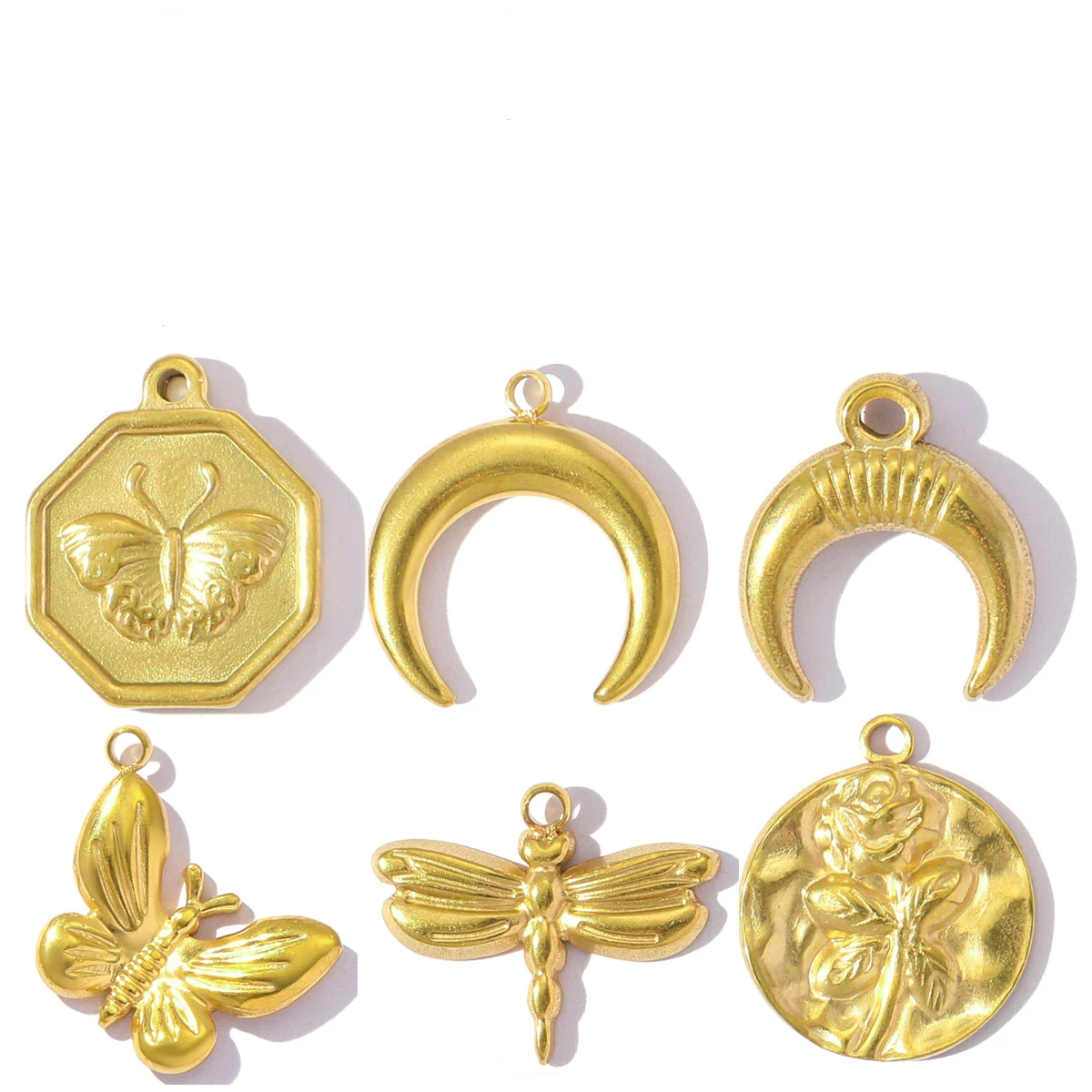 5 قطعة/الوحدة الفولاذ المقاوم للصدأ القلب المعلقات نجمة زهرة سحر DIY بها بنفسك الأزياء والمجوهرات صنع قلادة القرط بالجملة