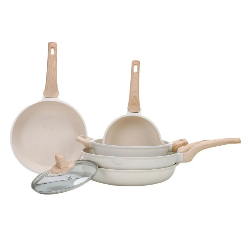 stone granite non stick cookware 5 pieces set kitchen frying stock milk pan multi functional cooking pots