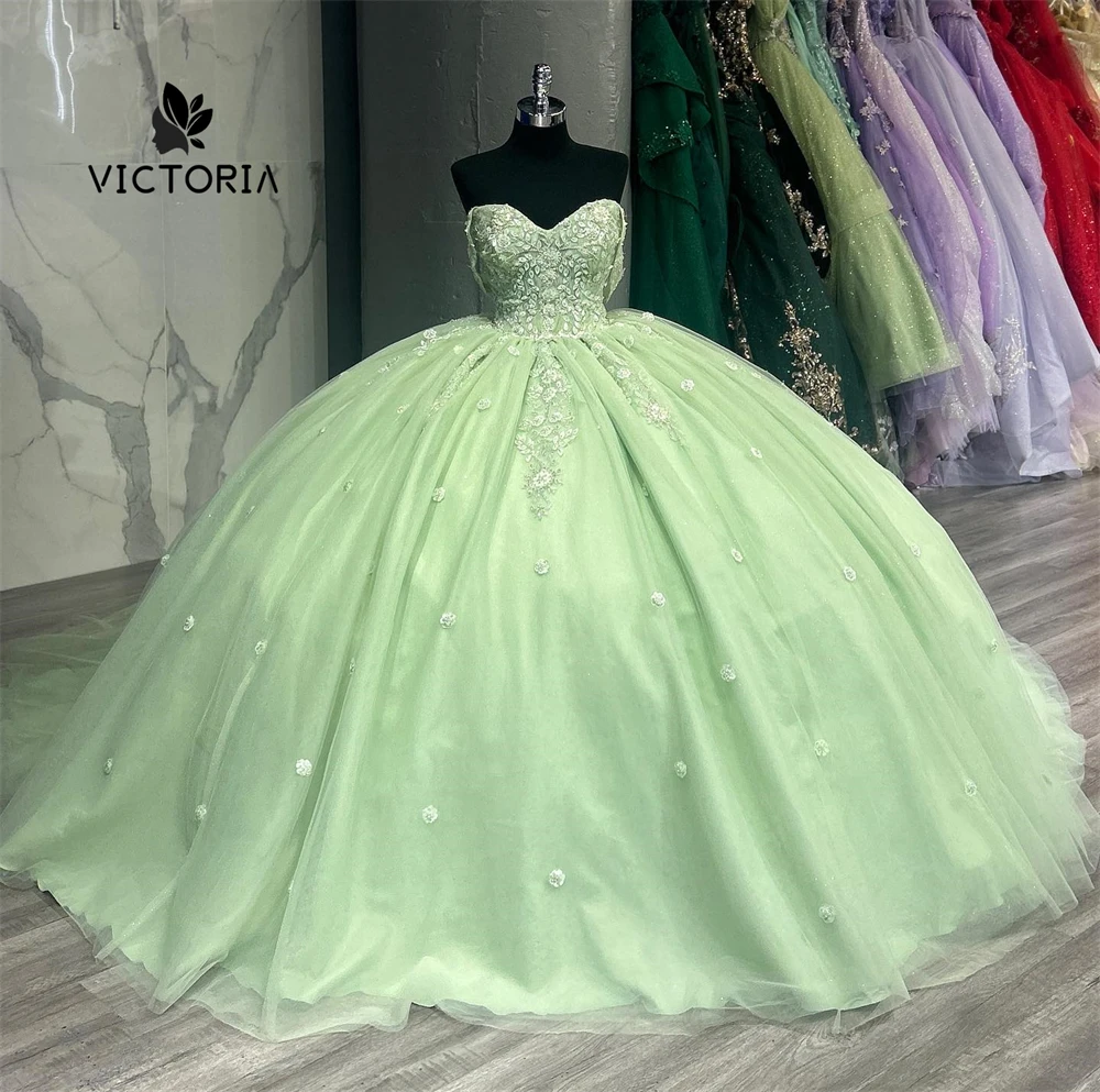 Bright Green Spaghetti Lace Apppliques Quinceanera Dresses With Cape Ball Gown Sweet Sixteen Dress Wedding Gowns vestido de gala