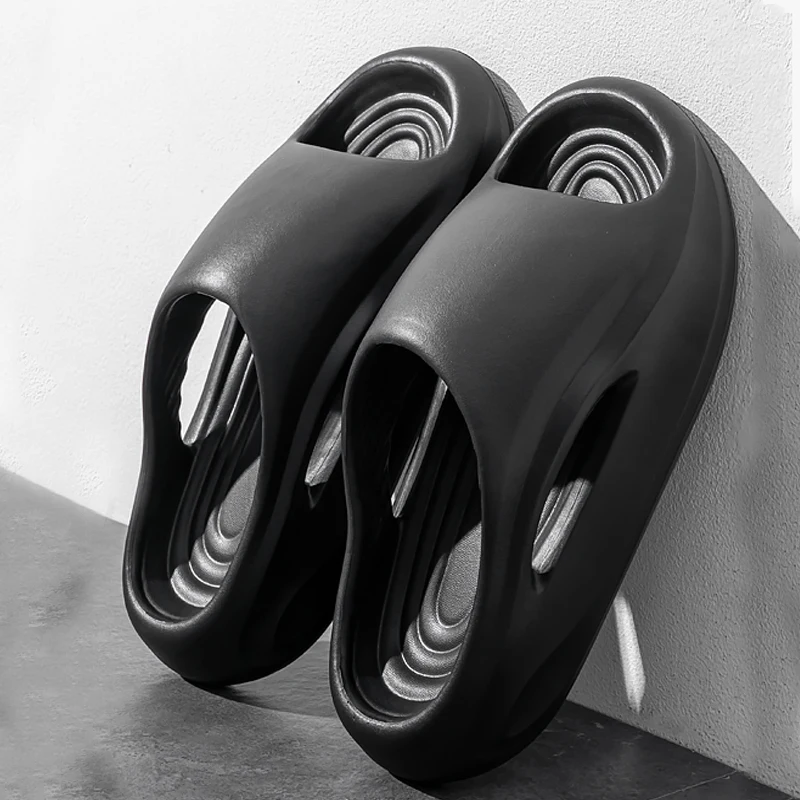 

Мужские тапочки EVA с противоскользящей подошвой, толстые, удобные, легкие, для дома и улицы, с открытым носком, пляжные, парные сандалии