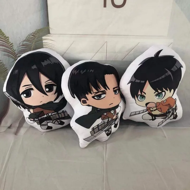 Anime Attack on Titan Eren Jaeger Stuffed Toys Pillows for Man Women Sofa Doll Pillows Decorations Rivaille Cushions Ornaments