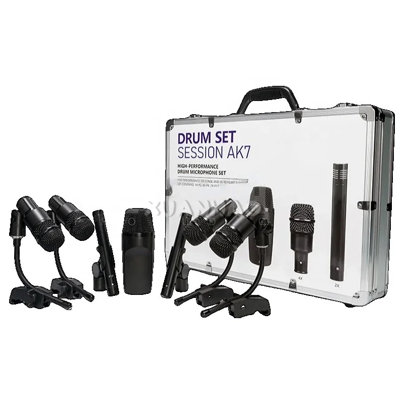 UHF Dual Channel AK7 Dynamic Handheld Microphone 2-in-1 Karaoke Mic With USB Charging For Singing Lovers