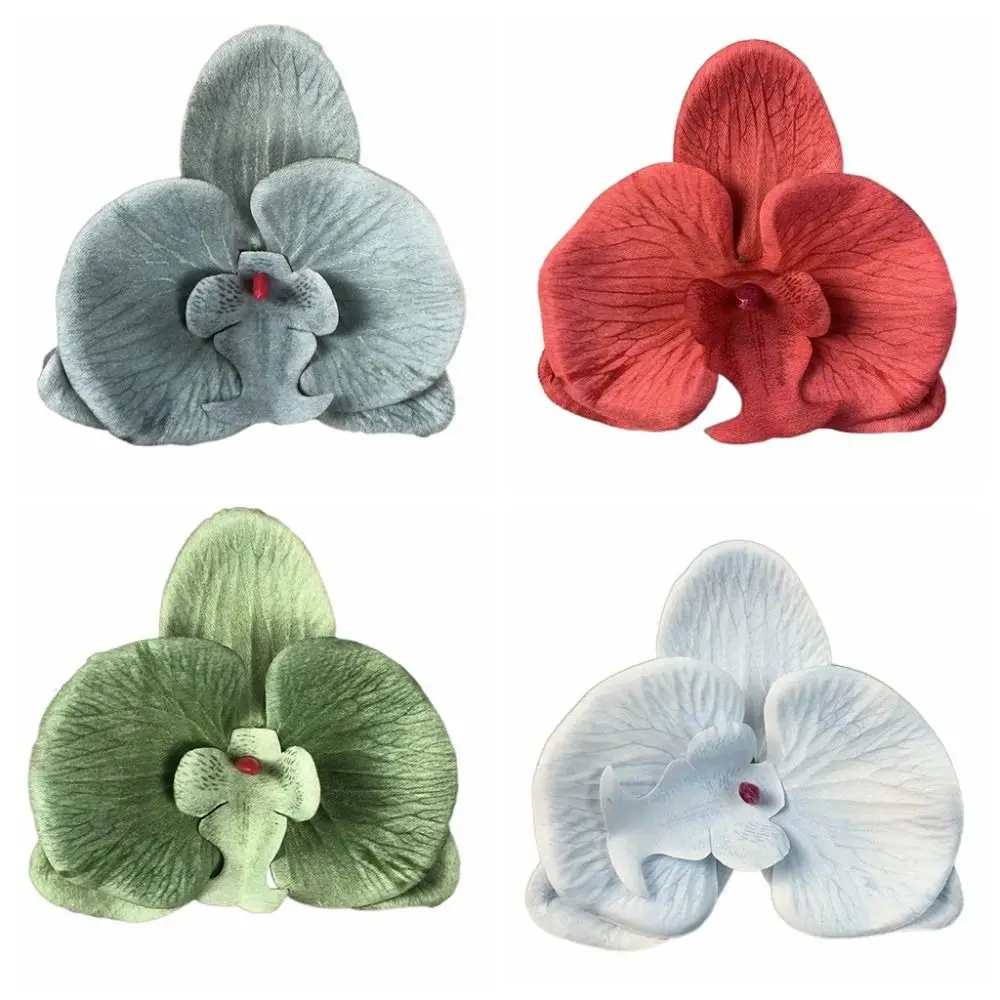 Orquídea mariposa de estilo coreano, flor Artificial hecha a mano, mariposa Artificial, orquídeas, álbum de recortes, 11cm