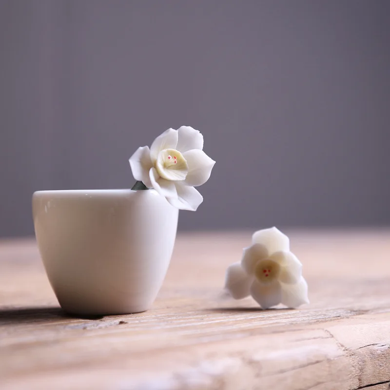 PINNY Handmade Ceramic Flower Figurines Boutique Tea Pet Ceramic Decorations For Home Tea Ceremony Ornaments