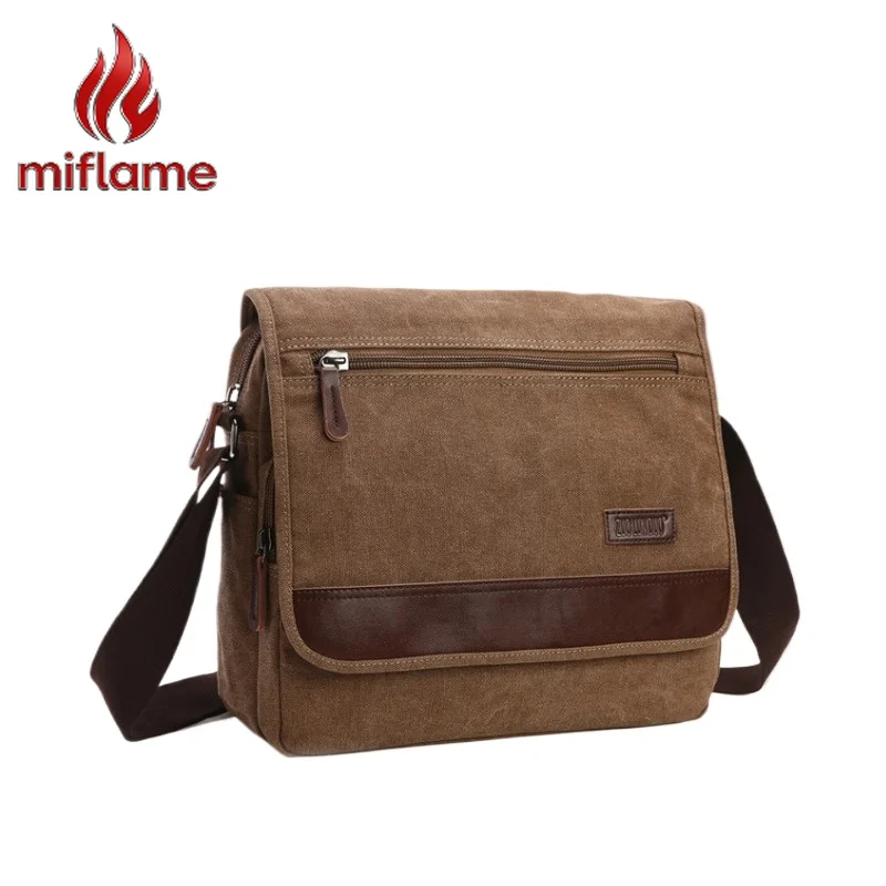 

Men's Crossbody Bag Canvas Solid Color Fashion Korean Style Casual Shoulder Sling Bag for Travel Work Wholesale
