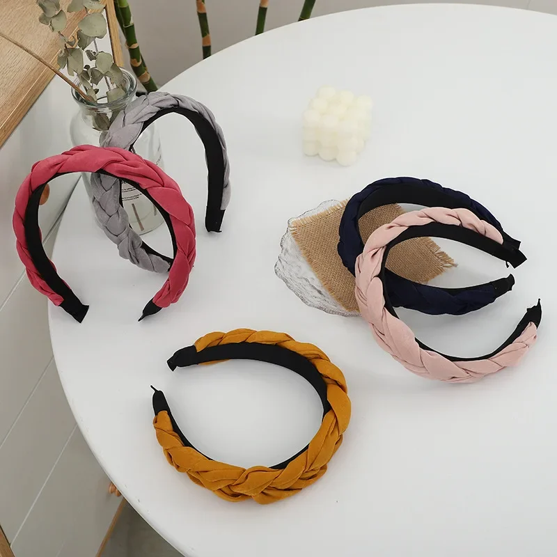 

Bohemian Silk Headband Wide Knotted Design Twist Braid Style for Women Girls Party Festival Vacation Accessories