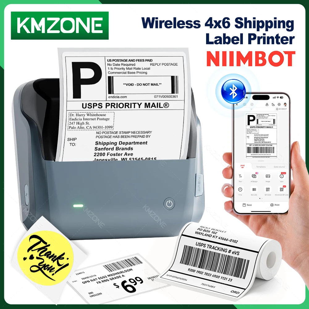 

20-110mm Niimbot B4 Portable Thermal Self-adhesive Label Printer Mini Mobile Bluetooth 4inch Shipping labels Print Maker B1 Plus